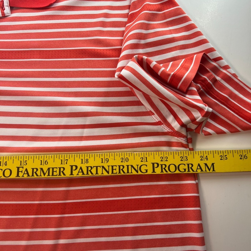 Nike Golf Dri Fit Men's Polo Shirt Size XL Orange Striped Tour Performance - Picture 6 of 13